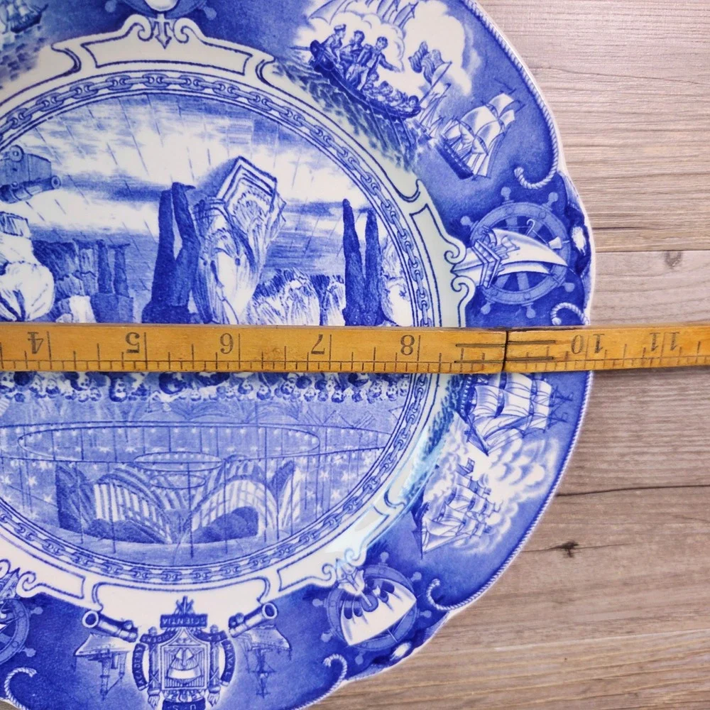 Wedgwood US Naval Academy Hop 1869 Plate Blue White Transferware 10